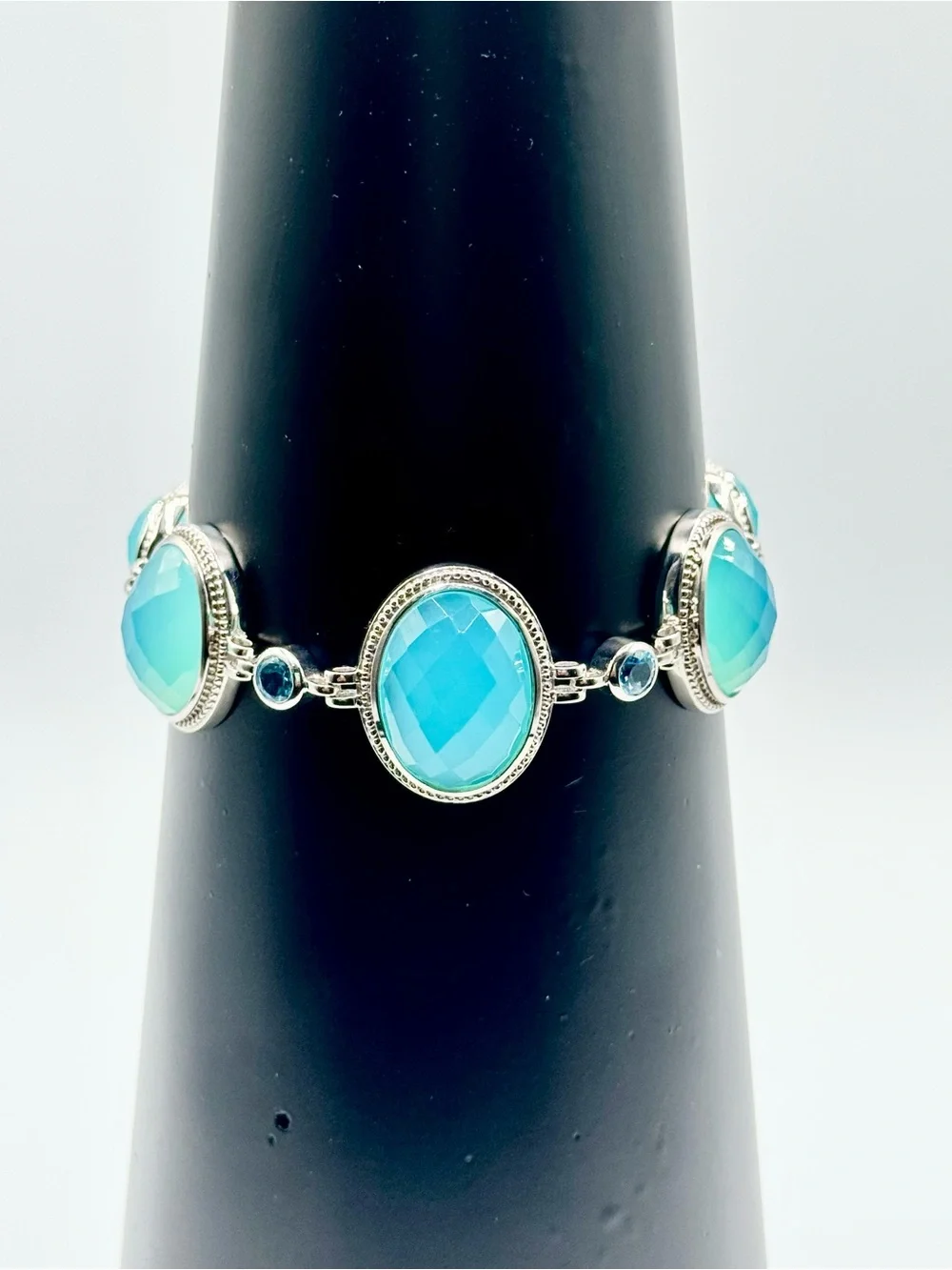 Sterling Silver Swiss Topaz Natural Gemstone Bracelet